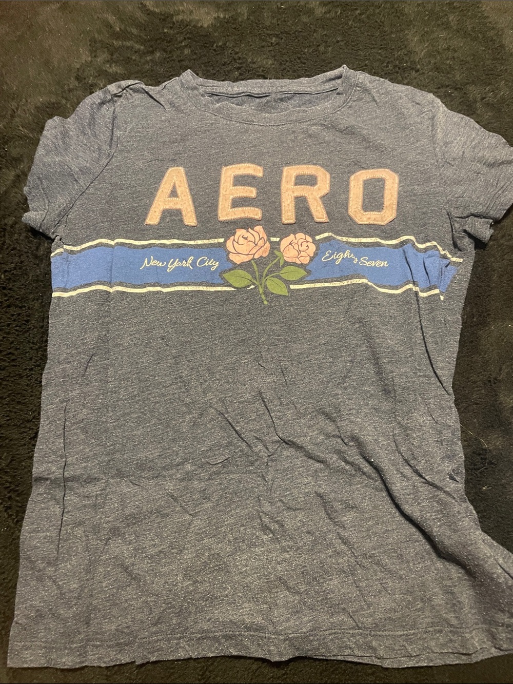 AERO Graphic Tee with Floral Stripe
